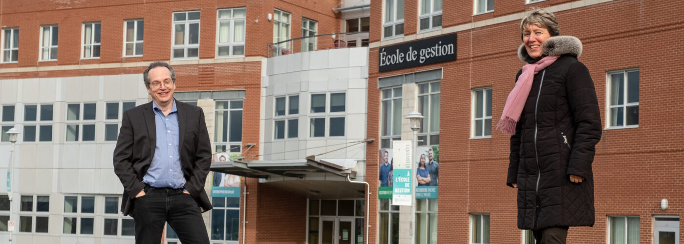 Yves Trudel, École de gestion de l’Université de Sherbrooke et Josée Fortin, Sherbrooke Innopole (Créditc: Michel Caron – UdeS)